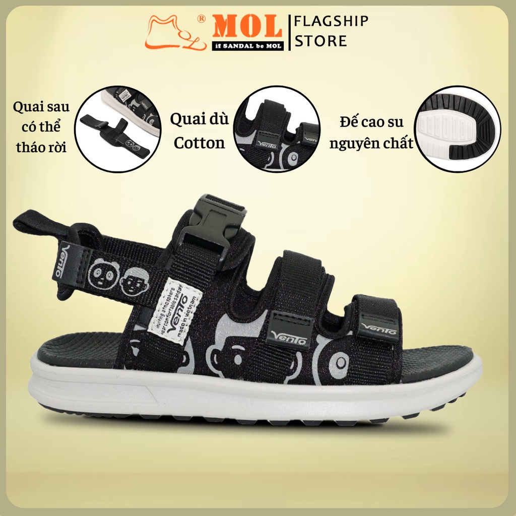 Sandal Vento Nữ 3 Quai Ngang Quai Hậu Tháo Rời Êm Nhẹ Bền Phù Hợp Đi Học Đi Làm Đi Du Lịch Màu Đen Mã NB80