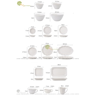 Bộ bát đĩa lẻ Mandala - Gốm sứ cao cấp