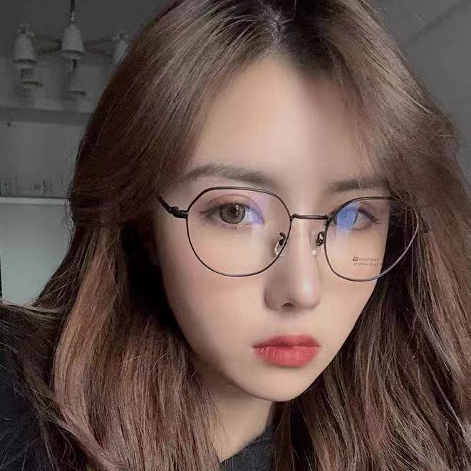 Mắt kính gọng oval bằng kim loại phong cách retro Hàn Quốc thời trang/kính cận có độ  -1.0~-6.0