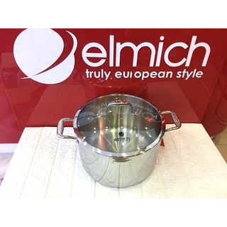 Nồi luộc gà Elmich inox 304 đáy đúc liền nguyên khối 30cm 28cm