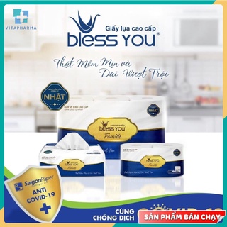 Khăn giấy lụa bless you famille 2 lớp cao cấp 200 tờ