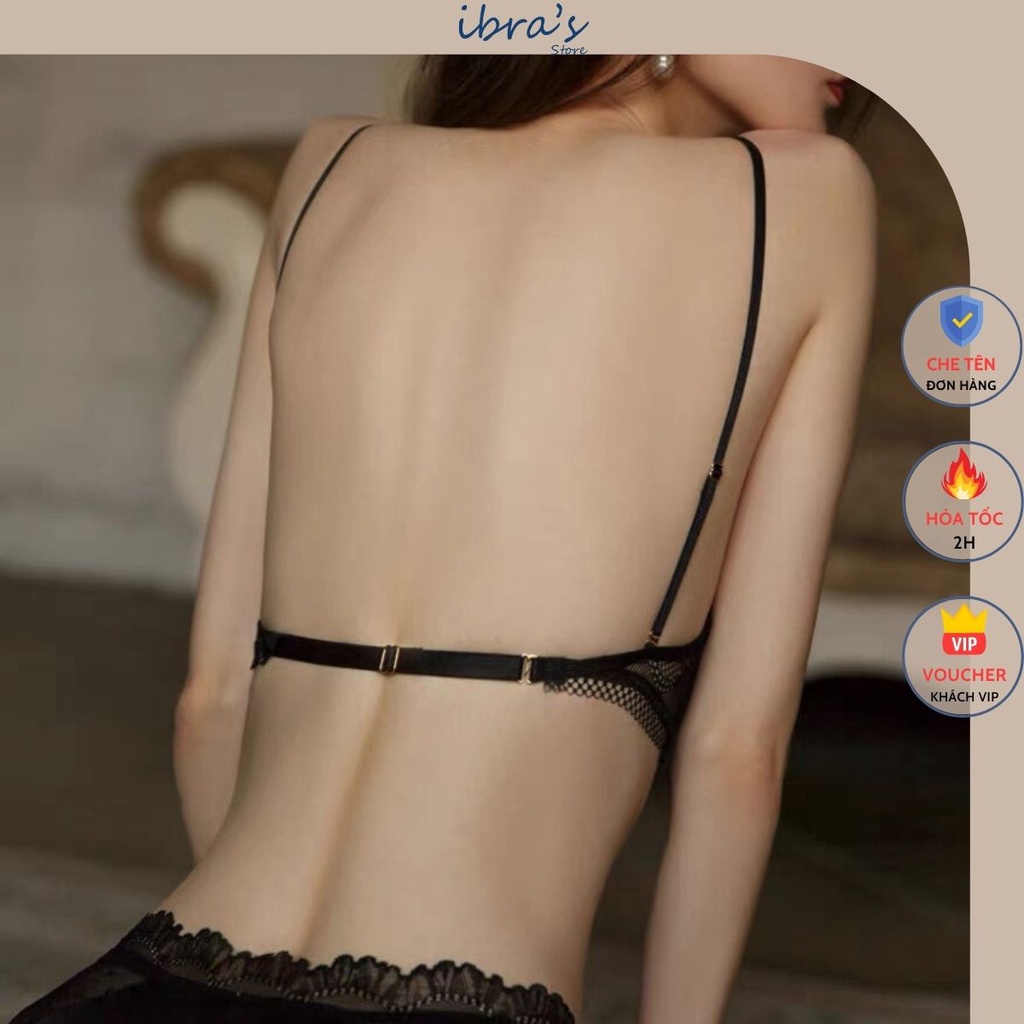 Áo Bra Ren IBRA'S STORE Áo Ngực Bralette Hở Lưng Sexy Không Gọng có Mút Đệm Lót mỏng mềm mại gợi cảm Quyến rũ iBra A23