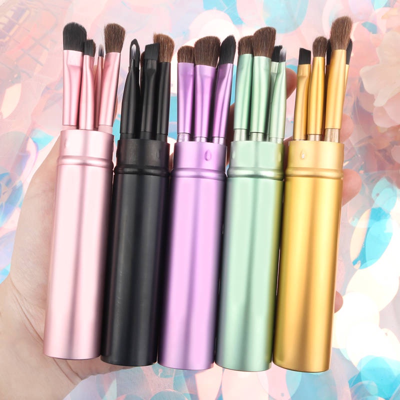 5 Bàn chải trang điểm Bàn chải phấn mắt Bộ bàn chải maxi Tube Nhôm cầm tay đầy đủ các công cụ trang điểm không mất tó | BigBuy360 - bigbuy360.vn