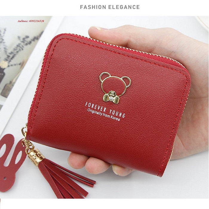 Bóp Da Nữ Mini Thời Trang Cao Cấp Nhiều Màu Siêu Cute, Ví Nữ Mini FOREVER YOUNG 1 Dây Khóa Nhỏ Gọn Tiện Dụng LV01