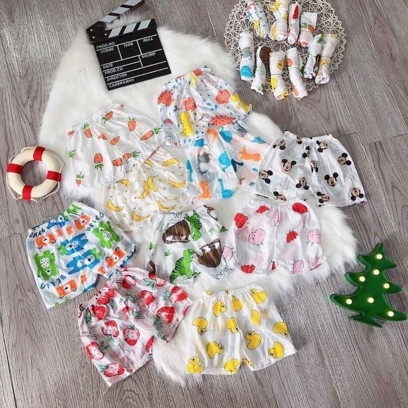 Quần đùi giấy cotton cho bé siêu mát