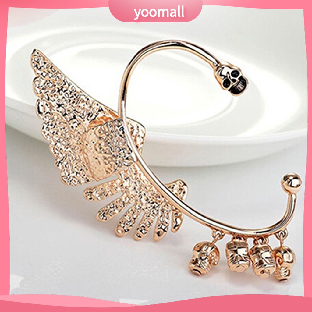 Khuyên đeo tai trái hình cánh đính đá thời trang