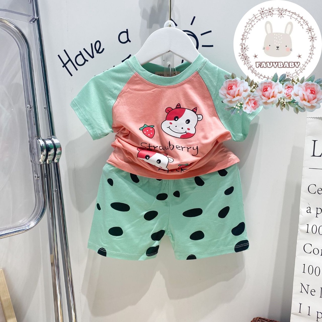 Bộ Cộc Tay MINKY MOM Chính Hãng Bé Trai Bé Gái Raplan Tay Ngắn Hổ Khủng Long Mickey Bé 0 1 2 3 4 5 Tuổi - Favybaby