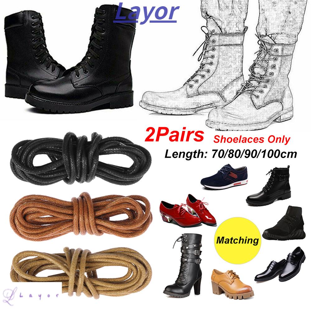 [SA68] Set 2 Cặp Dây Giày Thể Thao Da Sáp Tròn