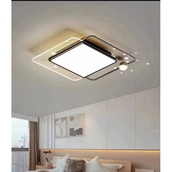 Đèn ốp trần 3 chế độ trang trí phòng khách,phòng ngủ phi 530 -600mm