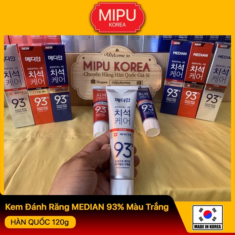 Kem Đánh Răng MEDIAN 93%  Màu Trắng HÀN QUỐC 120g