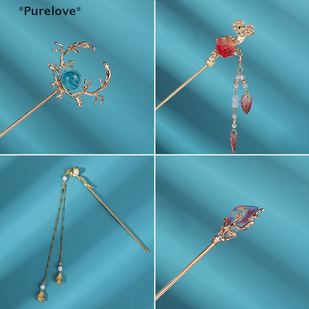 Trâm Cài Tóc Bằng Kim Loại Tráng Men Phong Cách Trung Hoa Cổ Điển