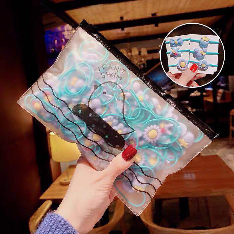 Set 20 Dây Buộc Tóc Co Giãn Phong Cách Hàn Quốc Cho Bé Gái Xinh Xắn