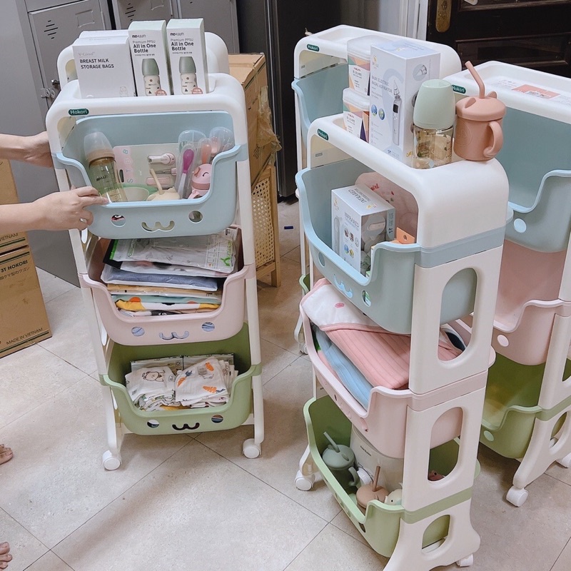 Kệ nhựa 3 tầng có bánh xe hình đựng quần áo kệ đựng đồ đa năng cao cấp hot nhat năm 2022 được bán chạy