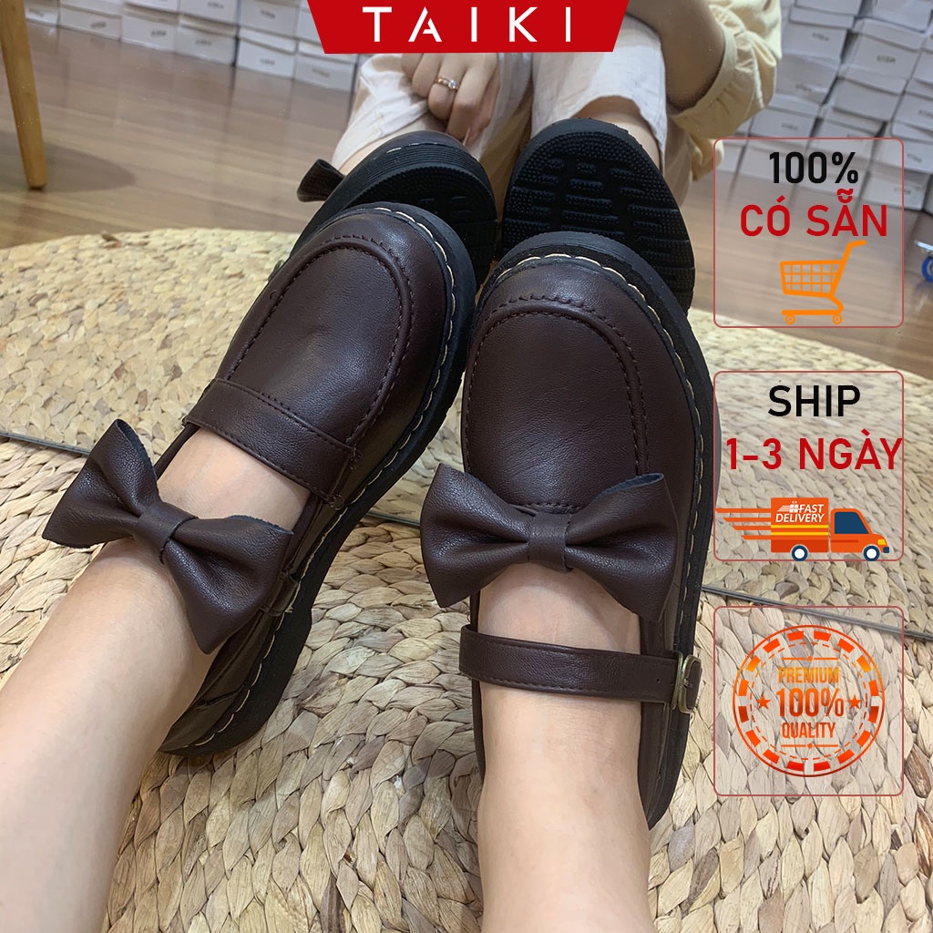 Giày marry jane nữ 👟FREESHIP👟 giày nữ vintage cao 3cm, mary jane mũi tròn, giày nữ vintage nâu và đen