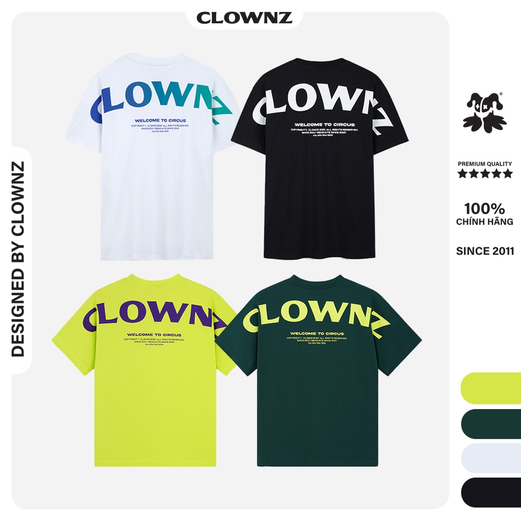 Áo thun tay lỡ local brand unisex Clownz basic over shoulder nhiều màu form rộng, chất cotton