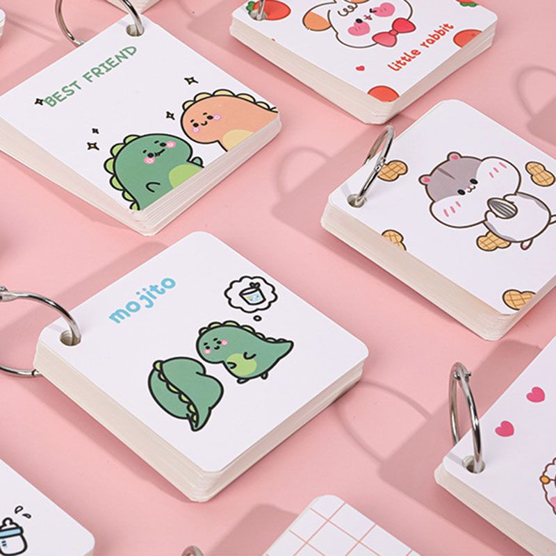 (Chọn mẫu) Flashcard trắng thẻ học từ vựng sổ tay ghi chú bìa hình cute