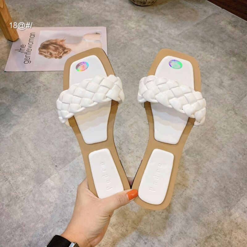 dép pedro bản bính/bím chất da êm - sofia shoes