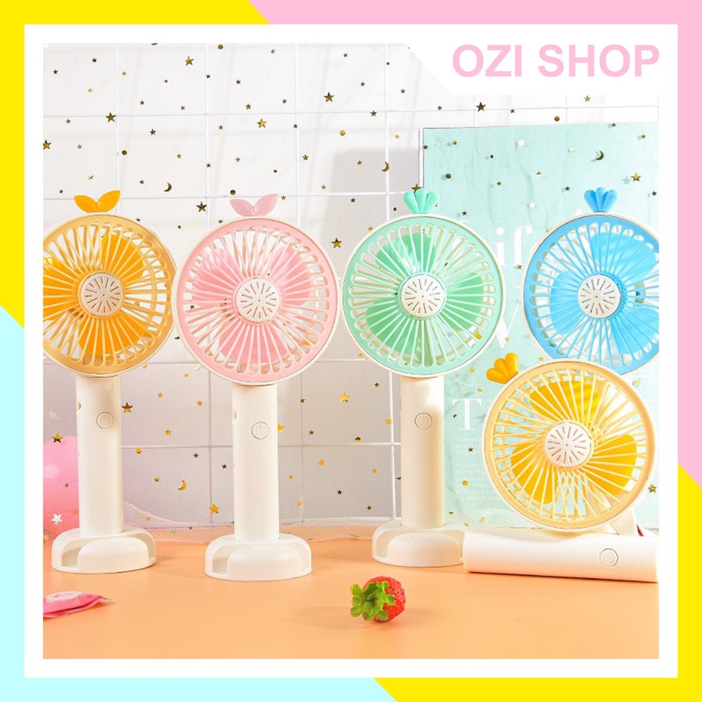 Quạt Mini tích điện tiện lợi có giá để điện thoại để bàn #5