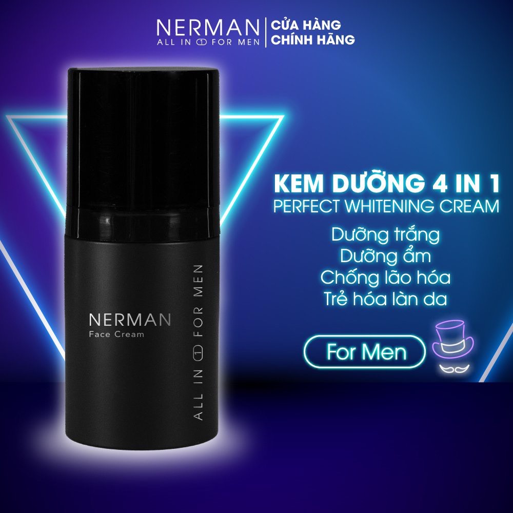 Kem dưỡng trắng, giảm thâm, mờ sẹo nam Nerman Perfect Whitening Cream 50g