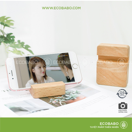 Giá gỗ kẹp đỡ điện thoại, ipad - ECOBABO