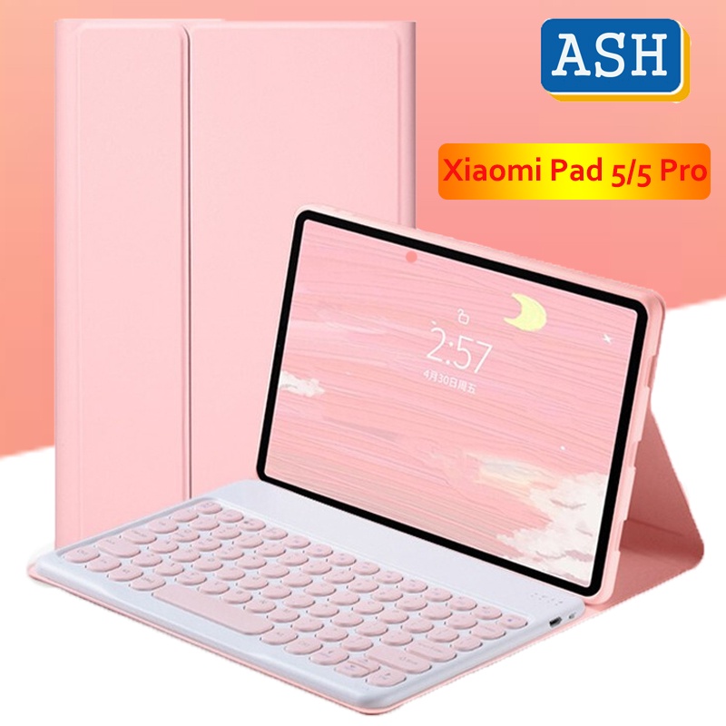 Bao da pu máy tính bảng kèm bàn phím bluetooth không dây cho Xiaomi Pad 5 Pro 2021 Mipad 5 11'