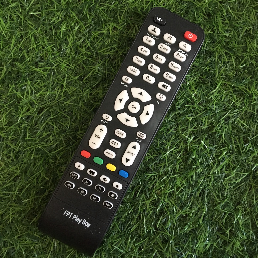 Điều khiển tivi FPT Play Box - Remote Điều khiển tivi đầu thu FPT Play Box nút bàn phím màu xám - Tặng kèm pin