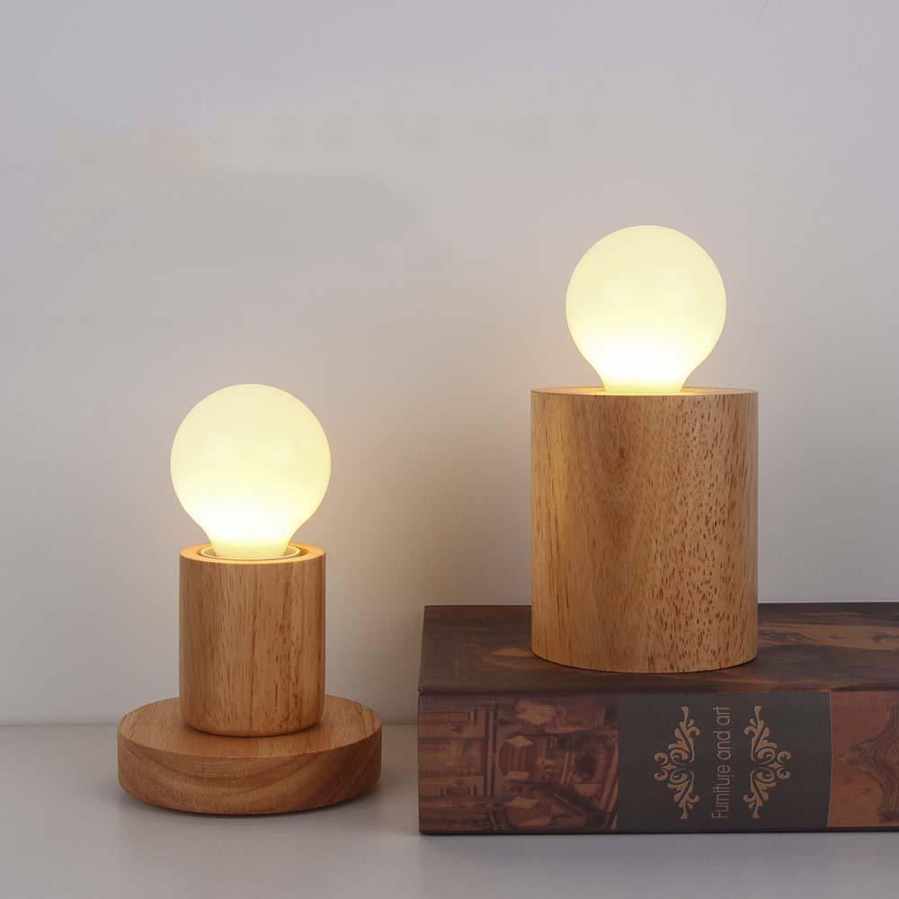 HARRIETT Giá Đỡ Đèn Ngủ Bằng Gỗ Hình Đa Giác Phong Cách Bohemian