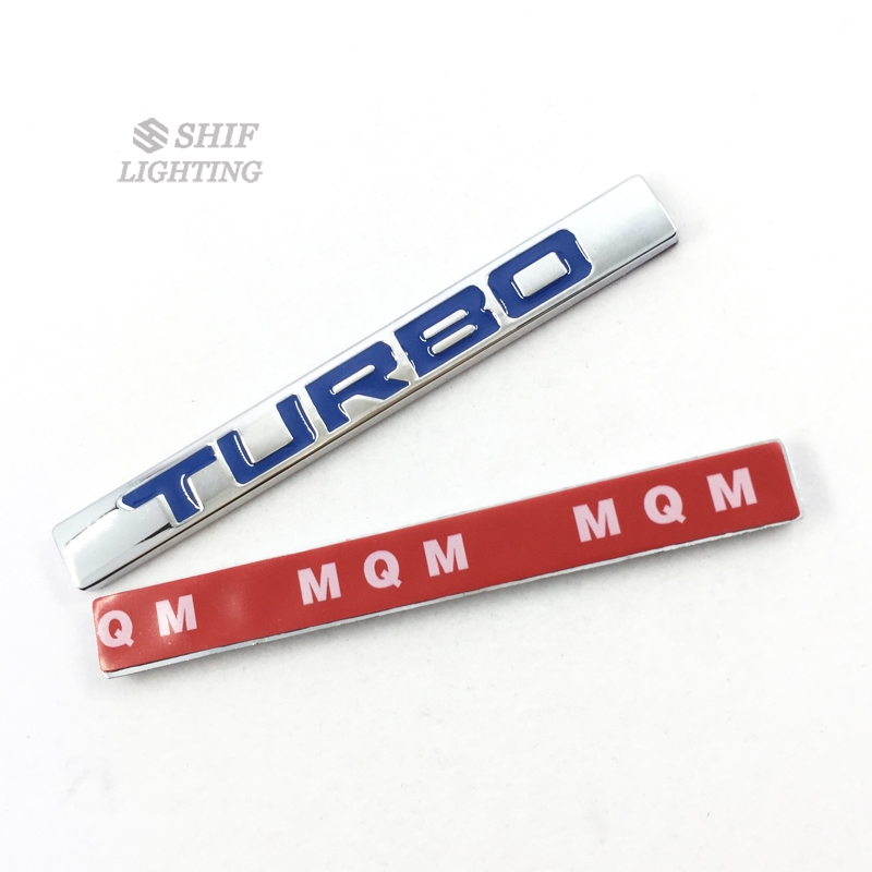 Logo &quot; turbo &quot; bằng kim loại dán trang trí xe hơi