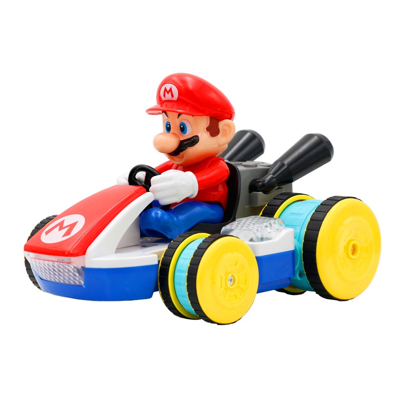 Xe đua điều khiển từ xa phong cách Super Mario có đèn và nhạc 21cm 2.4g