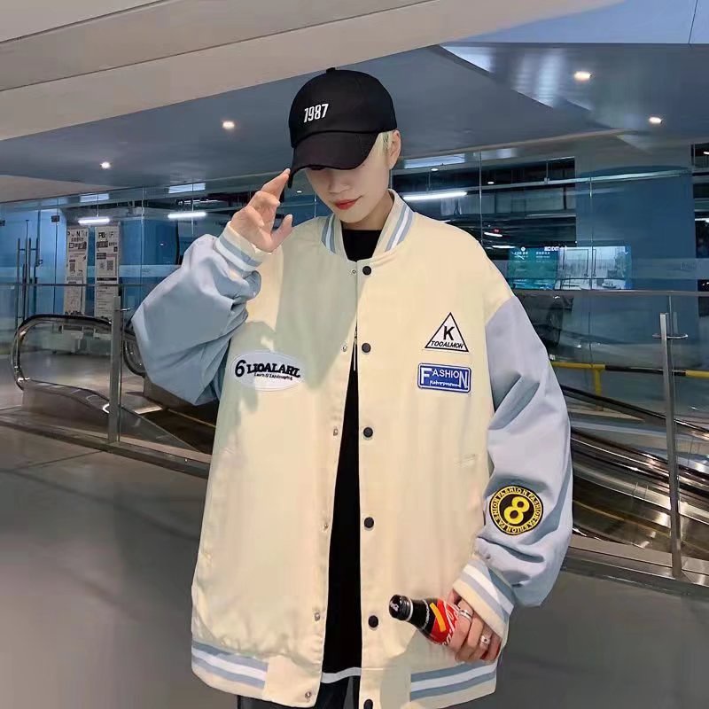 Áo Khoác bomber Tay Dài Dáng Rộng In Chữ Phong Cách Nhật Bản Thời Trang Mùa Đông Cho Nam Size S-3XL