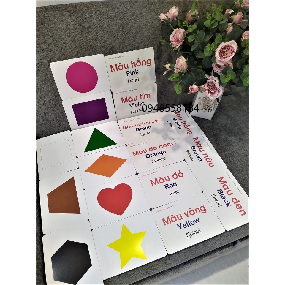 Bộ Thẻ học TO A5 -H/ảnh rõ nét, thực tế dạy bé  nhận biết TGXQ, kích thích não bộ Phát triển.