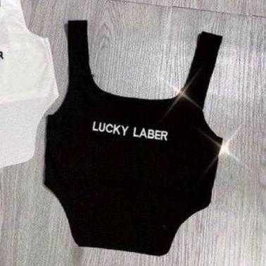 Áo 2 dây kiểu mới về thêu chữ LUKYLABER