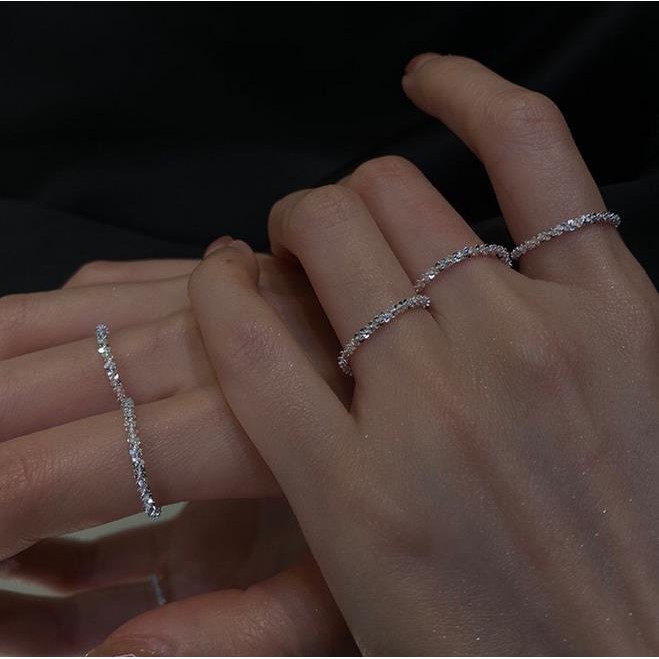 1pcs Charm Women Vintage Ring  Silver Shiny Simple Index Finger Hoop Fashion Rings Jewelry
