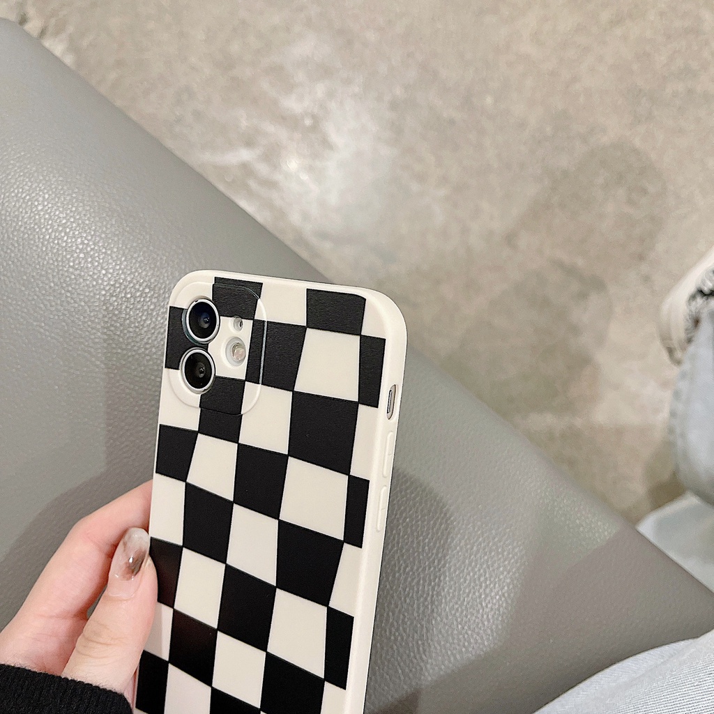 Ốp lưng iphone ốp Điện Thoại Mềm In Hình Khối Trắng Đen Cho iphone 12 11 12 12 Pro 12 Pro Max 11 11 Pro Max XS Max XR 8 Plus 7 Plus 6 S 6