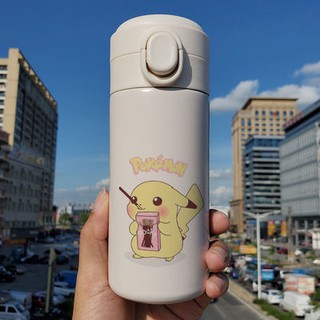 Bình Nước Giữ Nhiệt In Hình Pokemon Dễ Thương Phong Cách Nhật Bản