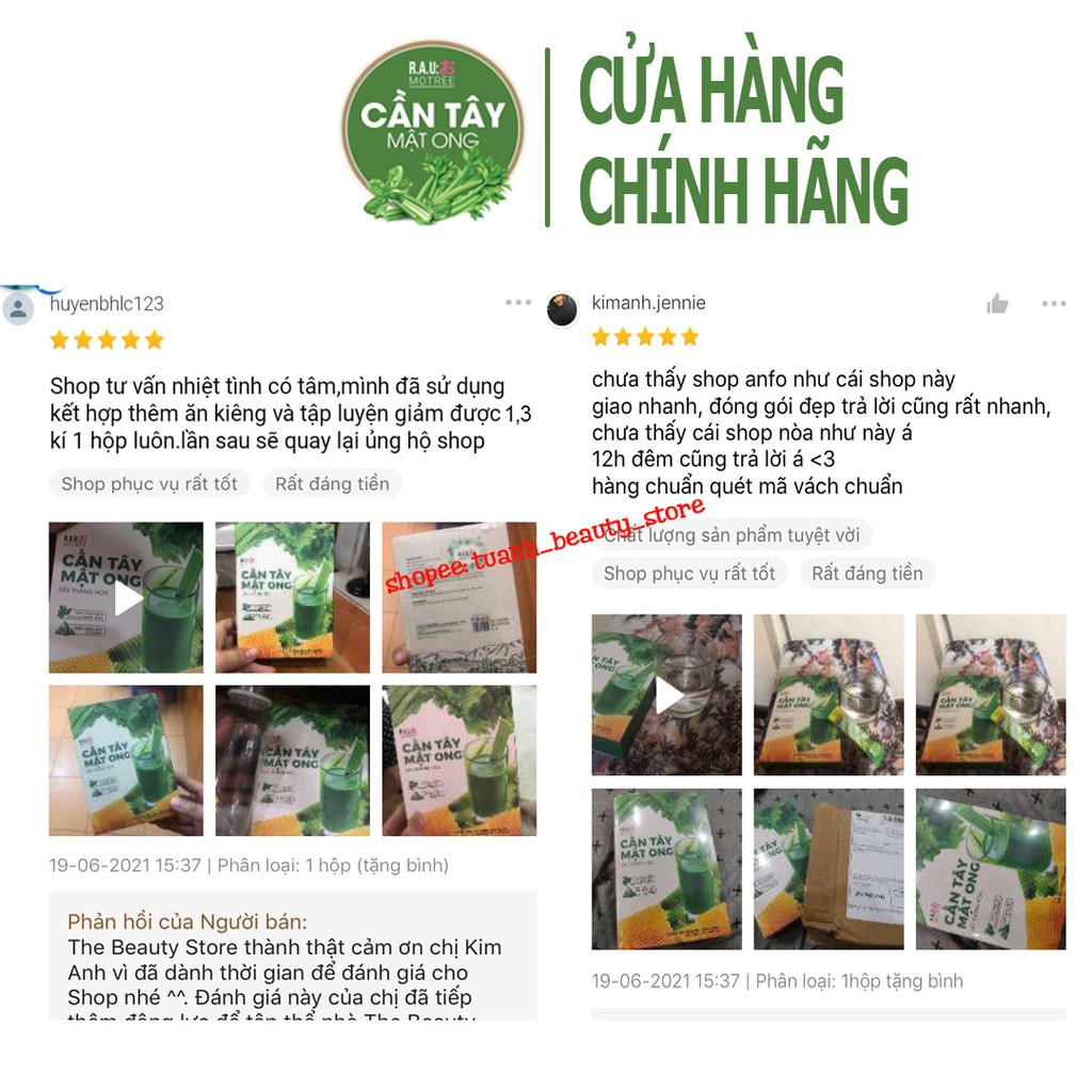 Bột cần tây mật ong FREESHIP cần tây giảm cân tạm biệt mỡ thừa, đẹp đáng đẹp da (Hộp 14 gói)