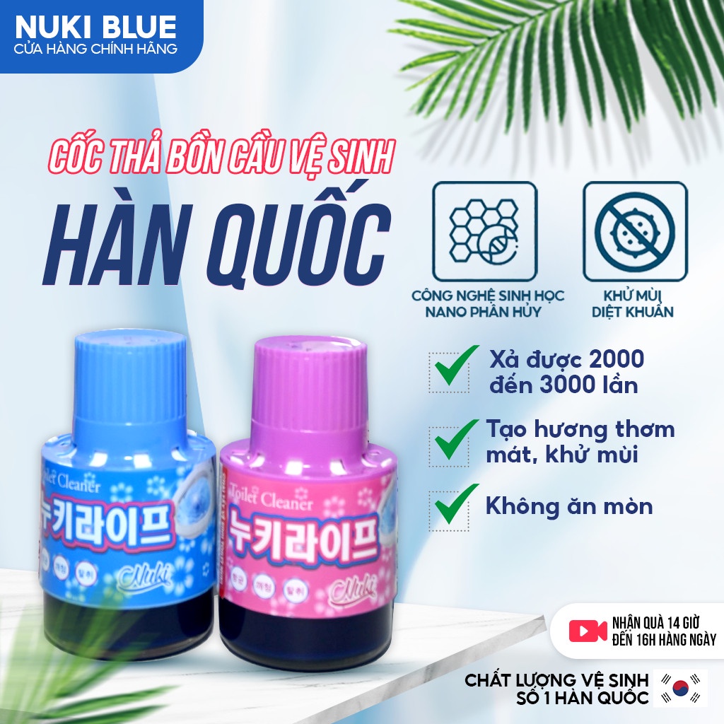 Cốc Thả Bồn Cầu Nuki Tẩy Vệ Sinh, Khử Mùi và Làm Sạch Diệt Khuẩn Bồn Cầu