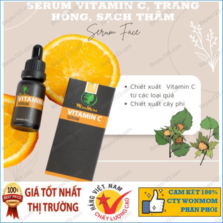 Serum vitamin C Wonmom - dưỡng trắng da mặt, giảm thâm, nám 20ml - Việt Nam