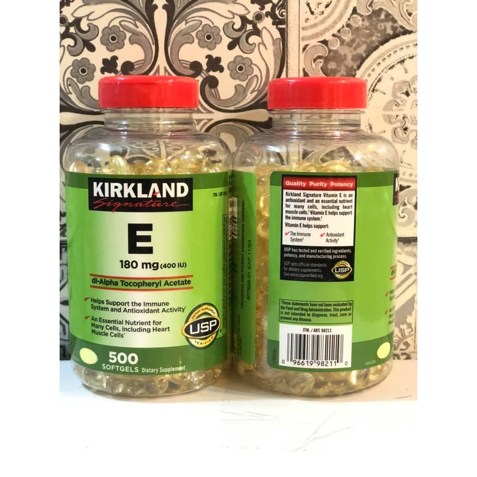 VITAMIN E 400 I.U  500 VIÊN MỸ KIRKLAND  SIGNATURE