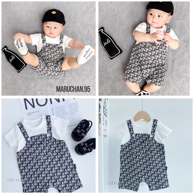 Body yếm viền chữ chất liệu cotton co giãn cho bé trai sơ sinh 3-10kg chất liệu mềm mại thấm hút an toàn cho bé