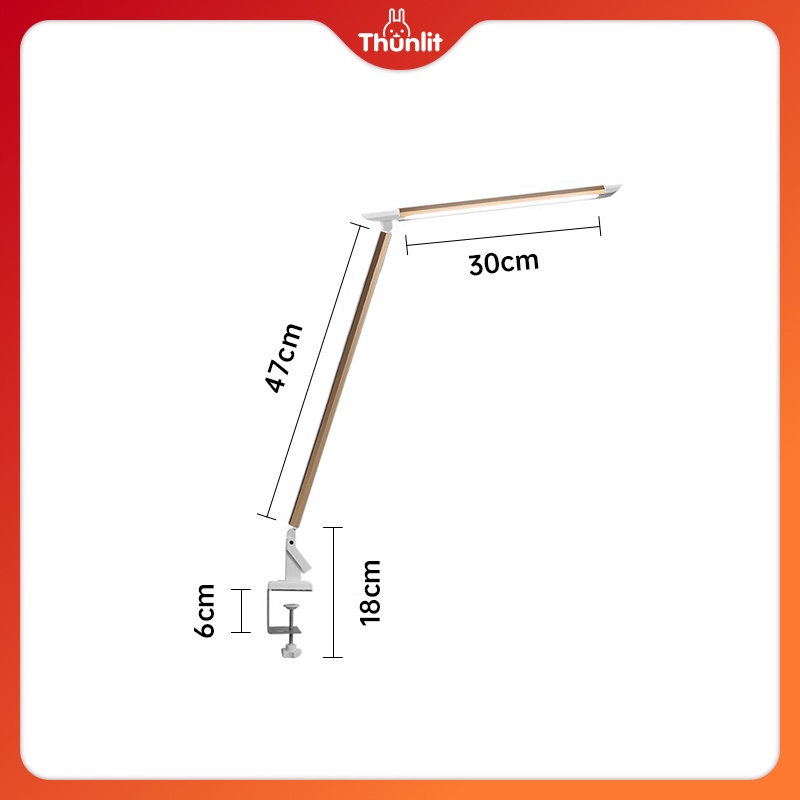 Đèn kẹp vàng Thunlit 12W plug-in 5 độ sáng