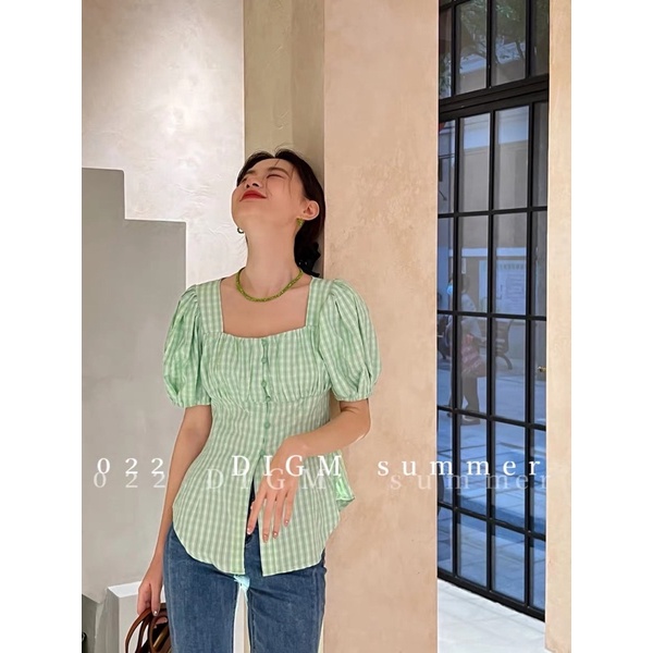 2END Áo sơ mi kiểu ngắn tay trendy