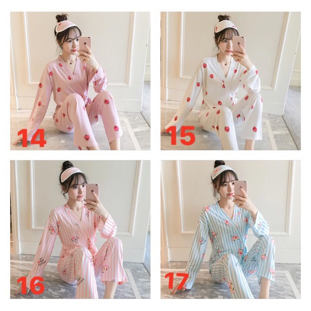 [set trang phục] Bộ ngủ nữ tay dài yukata hàng ord QC (hàng loại A) | BigBuy360 - bigbuy360.vn