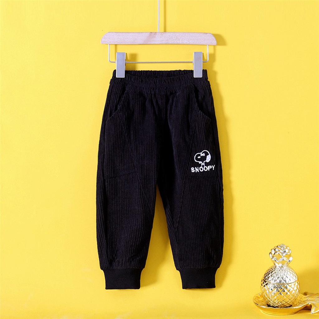 Quần Nỉ Thêu Chú Chó Snopy , Quần Dài Chất Nhung Tăm Cho Bé Cao Cấp Cho Bé Trai Và Bé Gái - LILA KIDS