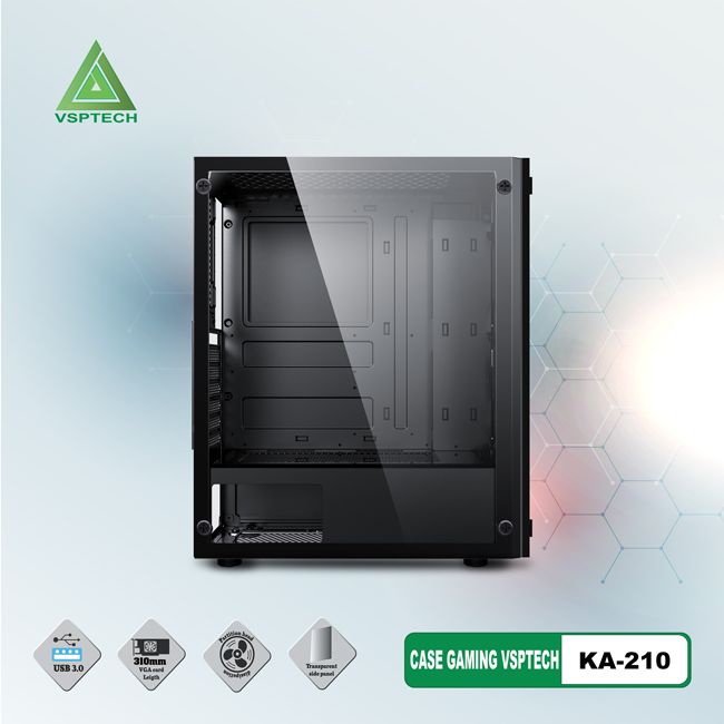 Vỏ Case Gaming VSP KA-210 (Chưa có fan)