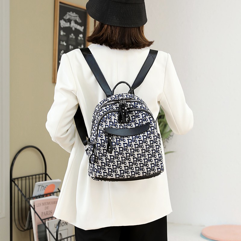 Ba Lô Nữ Thời Trang Cỡ Lớn In Chữ Phong Cách Retro