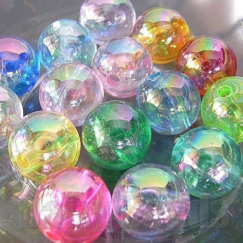 Hạt acrylic 10mm đủ màu ánh kim / làm resin
