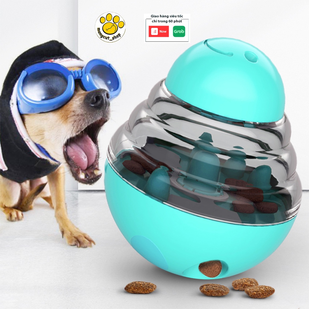 Đồ chơi lật đật nhả hạt vui nhộn cho thú cưng, bóng rơi thức ăn huấn luyện ăn chậm cho chó mèo