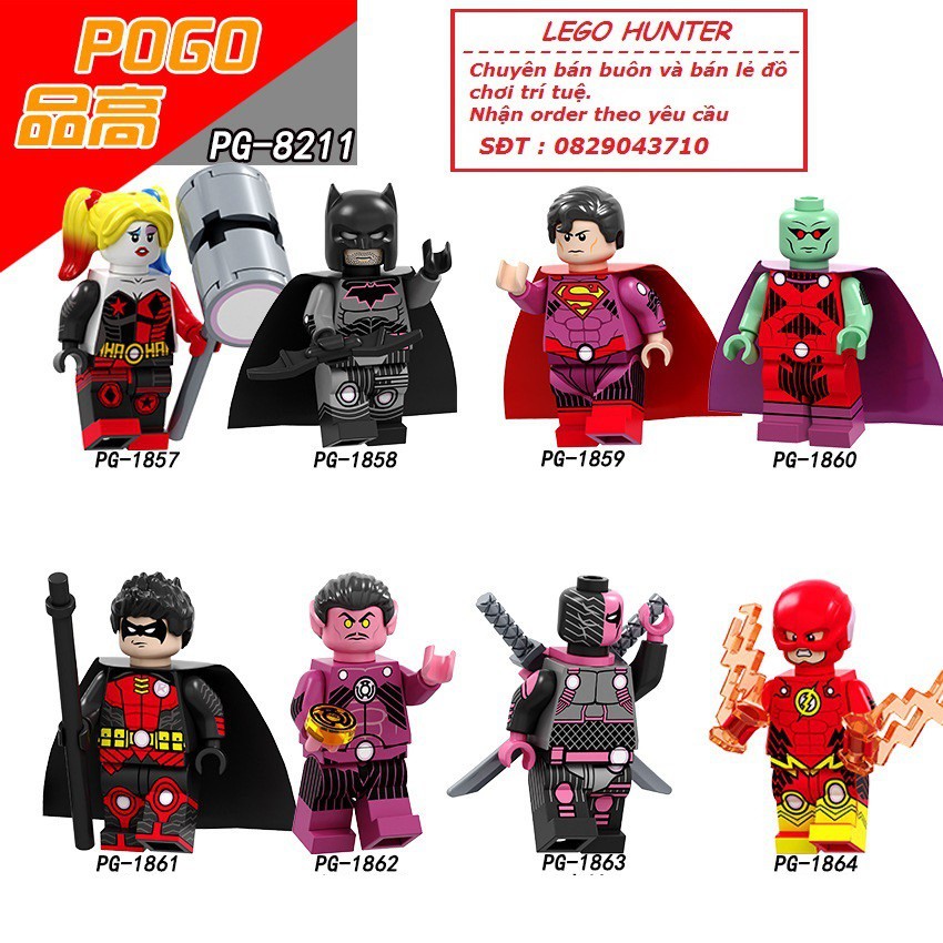 Lego POGO Minifigures DC Superheroes Batman Robin Superman Deadstroke Flash Harley Quinn PG 8211