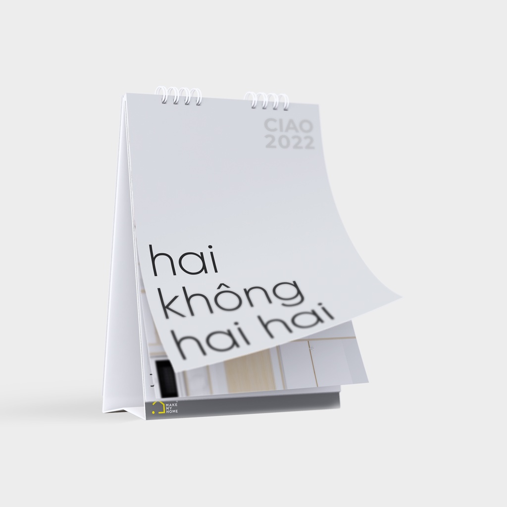Lịch để bàn 2022 Lịch Để Bàn Mini Make My Home CIAO - Giấy Mỹ Thuật Cao Cấp - Design by Make My Home